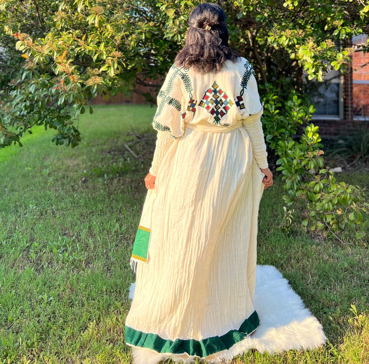 Gondar Fetil • Ethiopian Gondar Amhara White Single Embroidery Dress