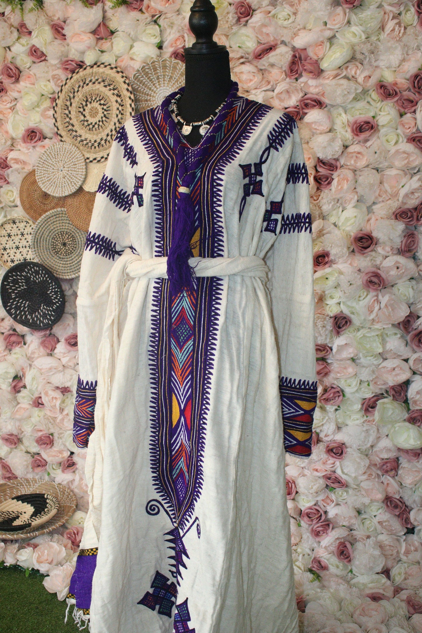 Gondar Fetil • Ethiopian Gondar Amhara Traditional Purple Dress