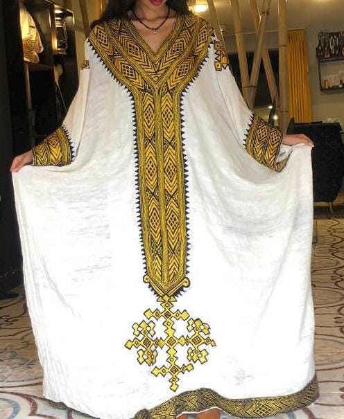 Gondar Fetil Dress: Ethiopian Amhara Yellow Tibeb Dress