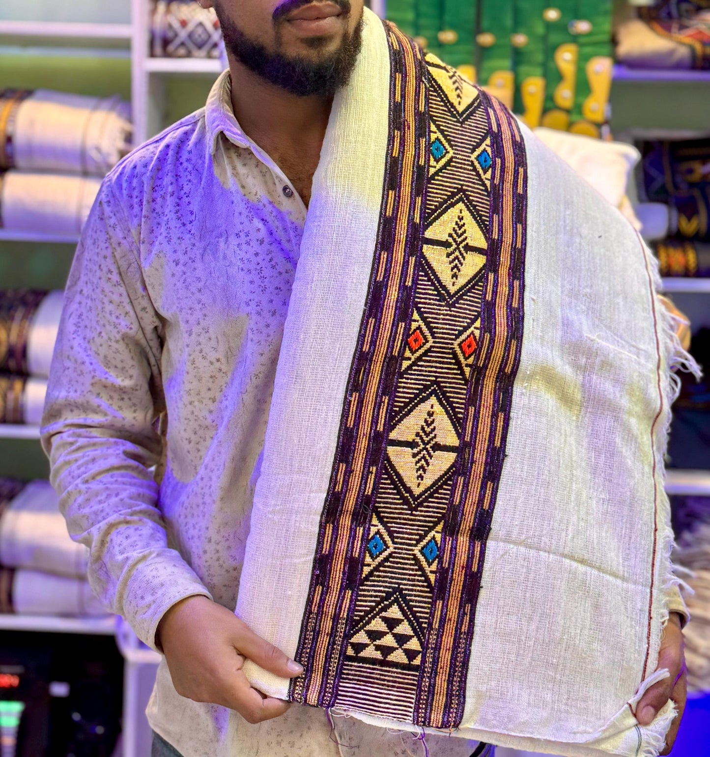 Ethiopian Habesha Traditional Handwoven Wollo Gabi