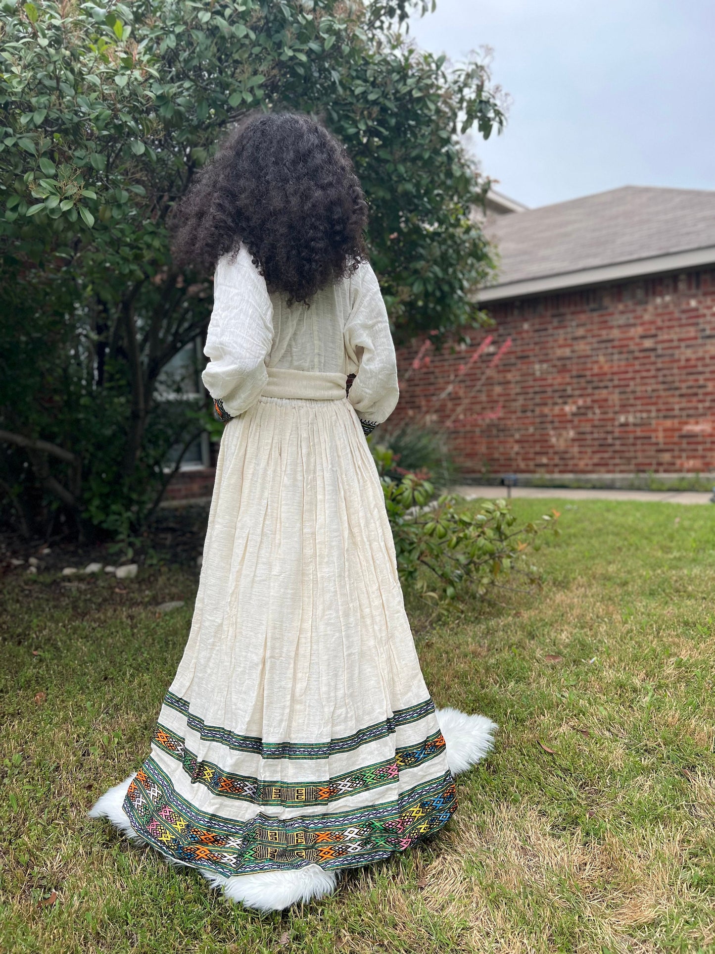 Lakomelza Collection • Ethiopian Wollo Amhara Dir-Mag Fetil White Dress || Habesha Dress