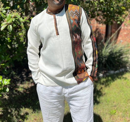 Ethiopian Wollo Traditional Tilf Men Shirt
