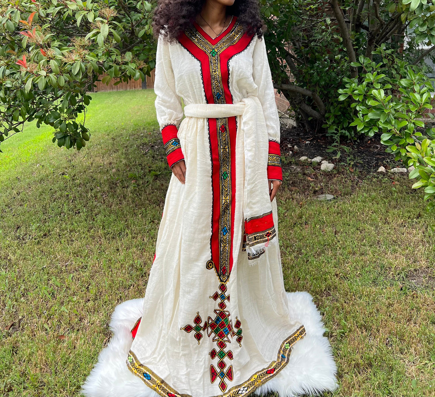 Ethiopian Wollo Amhara Signature Tiftif Fetil Dress