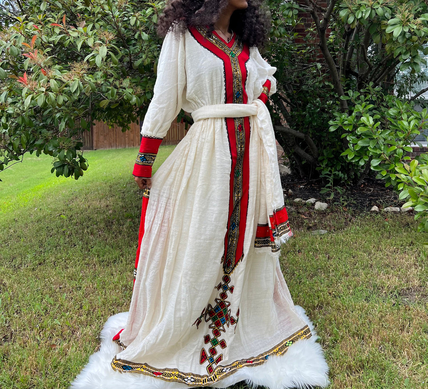 Ethiopian Wollo Amhara Signature Tiftif Fetil Dress