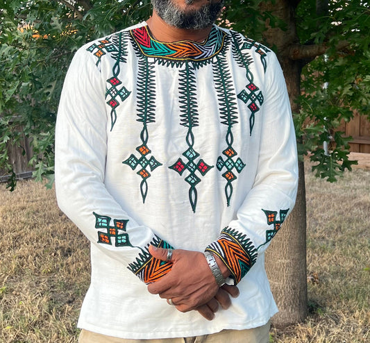 Ethiopian Gondar Amhara Traditional Tilf Men Shirt