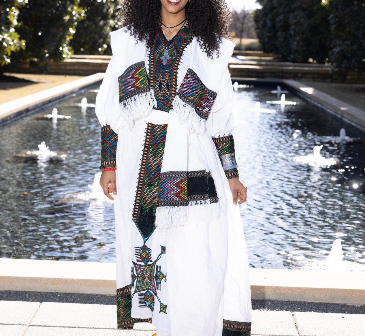 Lakomelza Tilfs • Ethiopian Abay Tilf Wollo Amhara White Dress || Habesha Dress