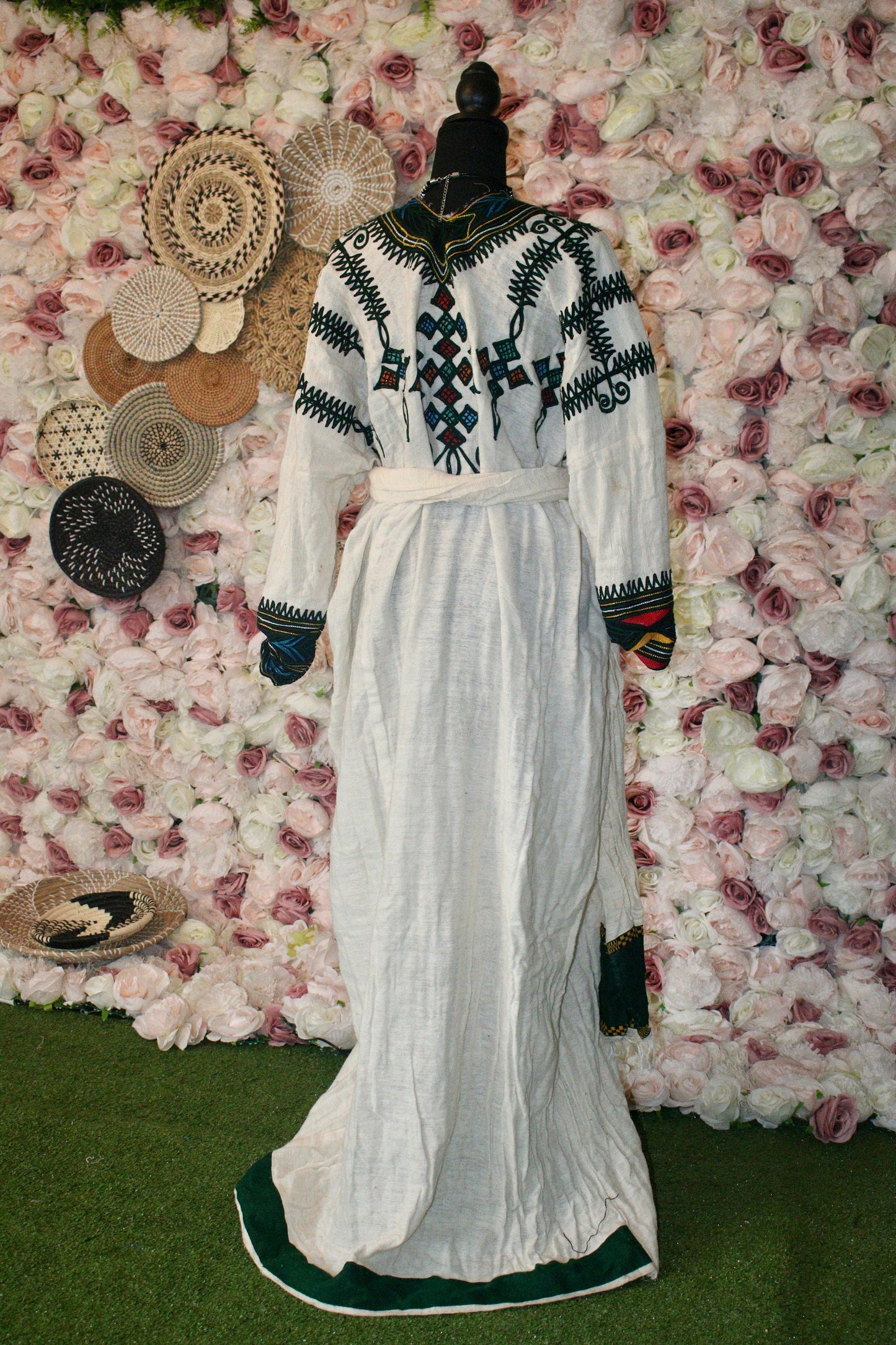 Gondar Fetil Collection • Ethiopian Gondar  Amhara Embroidery White Dress