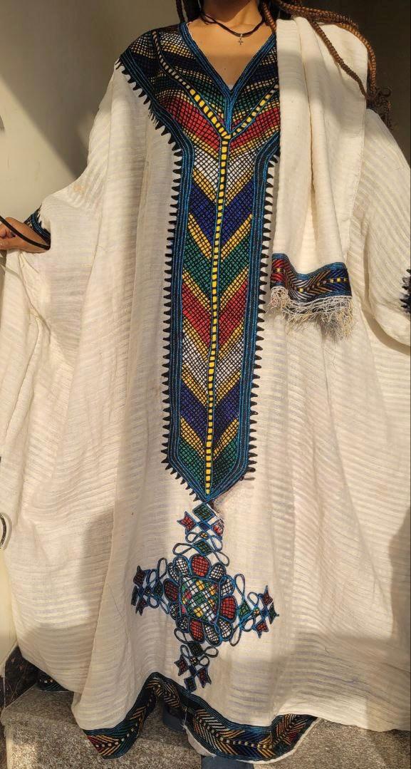 ሰሌን ጥልፍ • Selen Embroidery Ethiopian Gondar Amhara Fetil Dress