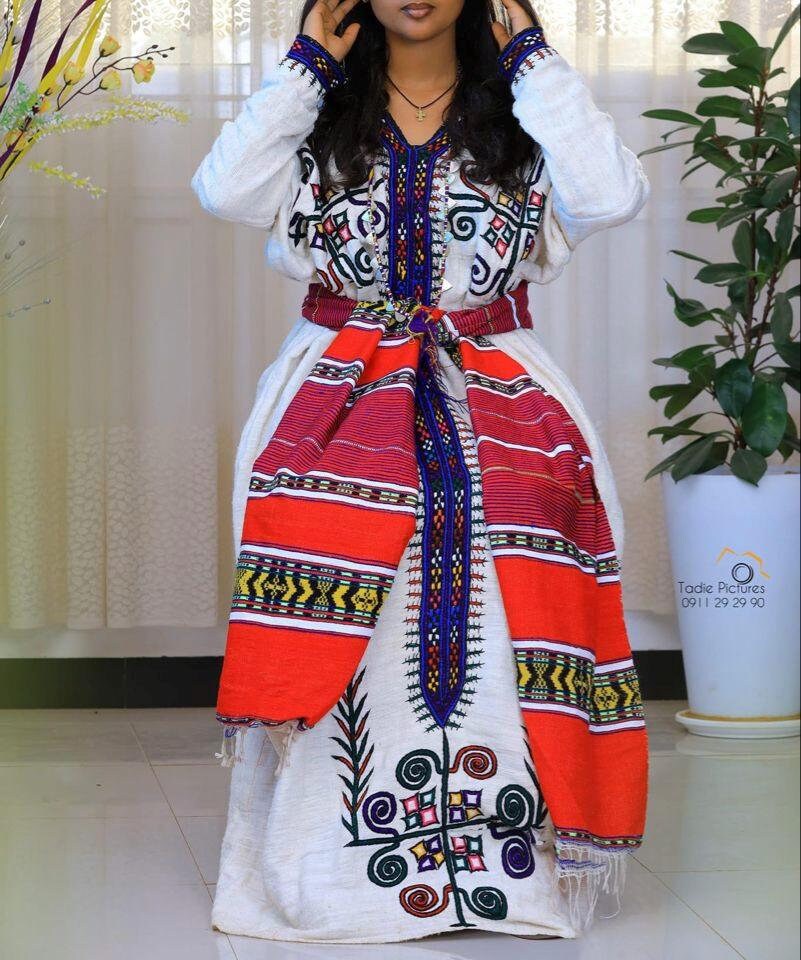 Gihon Collection • Ethiopian Gojam Amhara Zegye Embroidery Fetil Dress