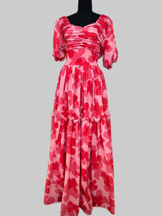 Ethiopian Eritrean Pink Chiffon Dress