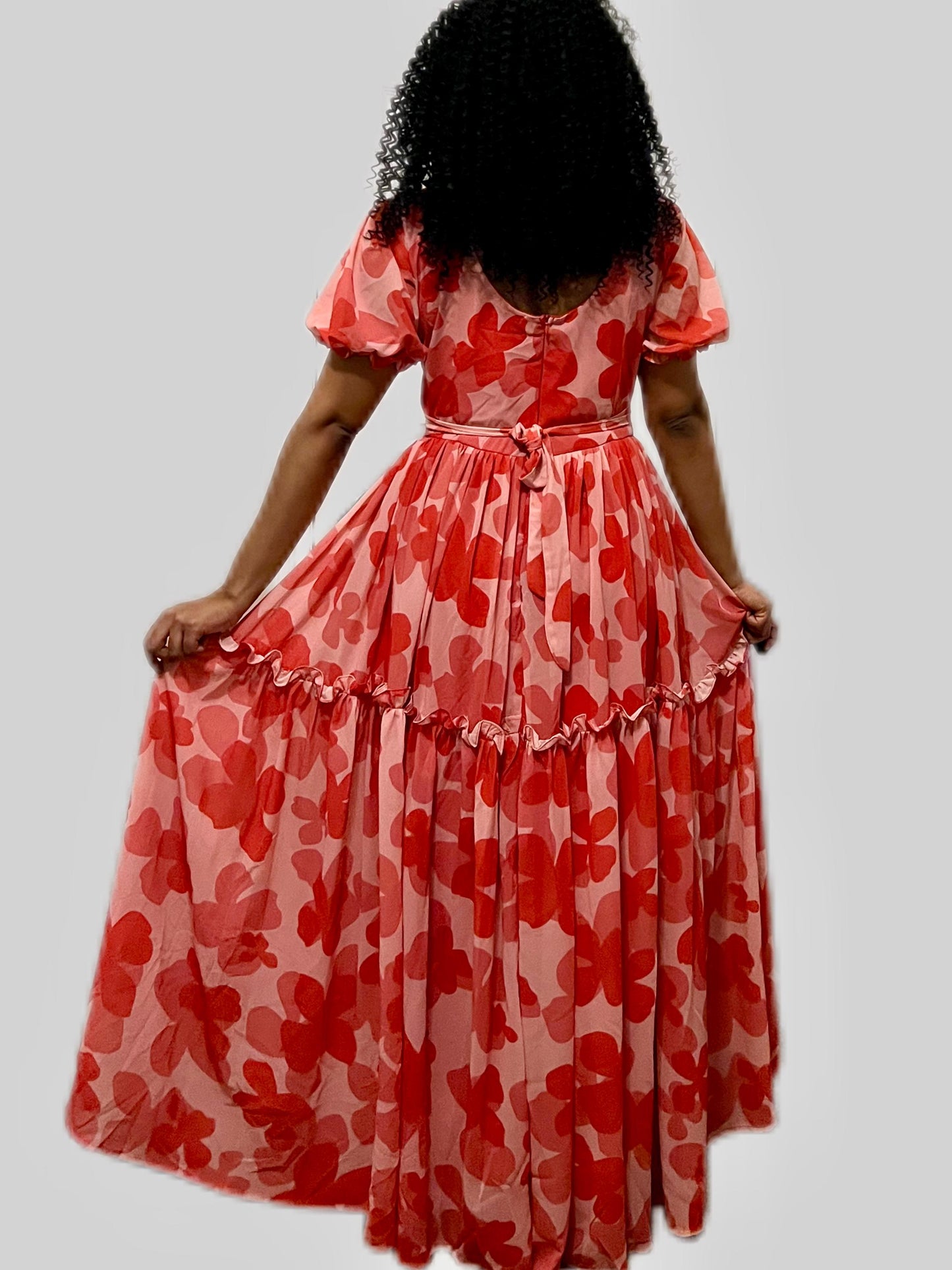 Ethiopian Eritrean Pink Chiffon Dress
