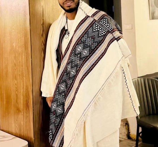 Ethiopian Wollo Biliko Gabi - ወሎ ብልኮ ጋቢ (Traditional Cotton Blanket)