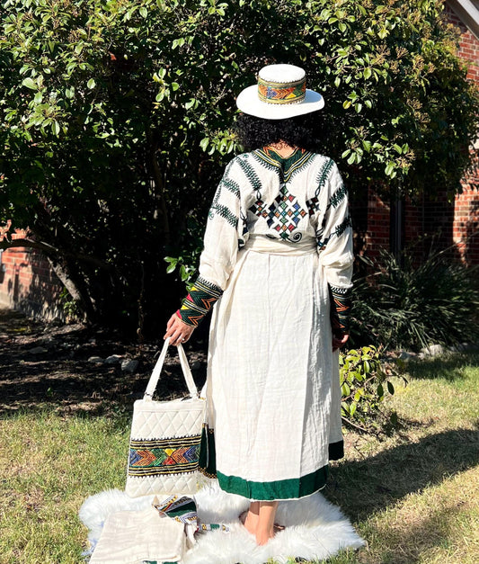 Gondar Design Matching Hat & Handbag