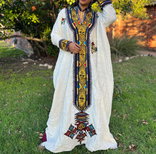 Lakomelza Tilfs • Ethiopian Wollo Amhara Mekes • መቀስ Tilf Fetil Dress || Habesha Dress