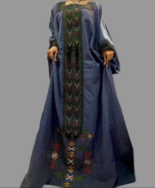 Ethiopia. Wollo Amhara Traditional Tiftif Dress
