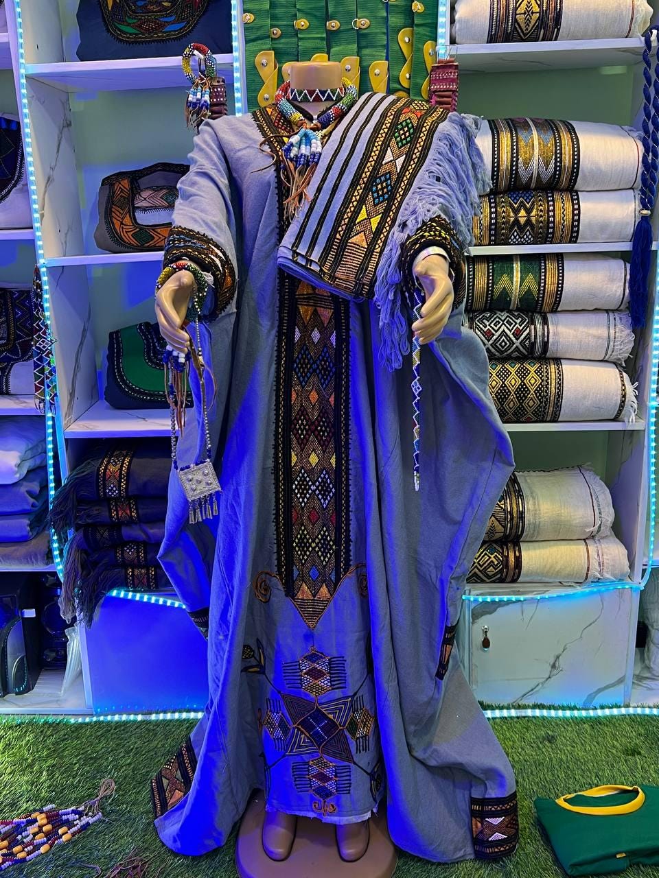 Lakomelza Tilfs • Ethiopian Wollo Raya Fabric Light Blue Dress